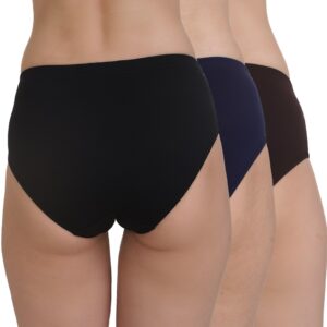 Women's Cotton Shorty Panty - Pack of 3 Multi-Color Trunks with Concealed Elastic Waistband and Longer Cut Legs for Ultimate Comfort.