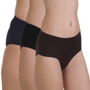 Women’s Regular Inner Plain Panty Pack of 3 – Full Coverage Comfort Fit with Soft Elastic Waistband & Breathable Fabric for Daily Wear | GlowBody