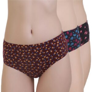 Women, Full Coverage Grip Fit Inner Elastic with Antimicrobial & Stain Release Technology REGULAR INNER Print PANTY - Color and Print May Vary - (Pack of 3)